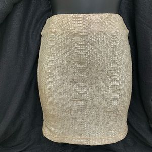 Charlotte Russe gold stretch skirt